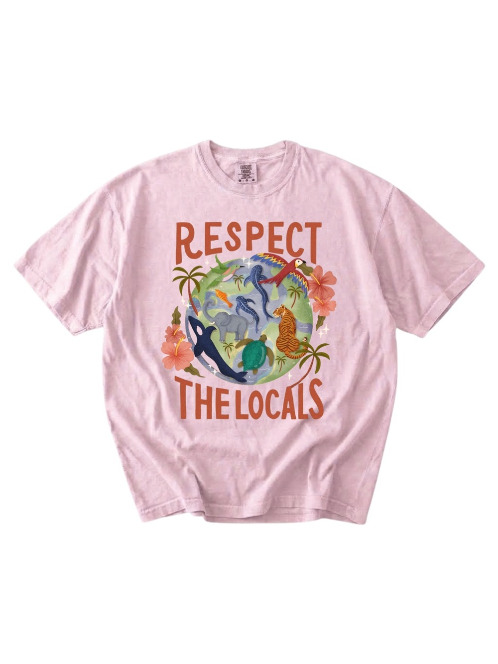 Comfort colors Respect The Locals Pink Reptile & Wildlife Graphic Tee